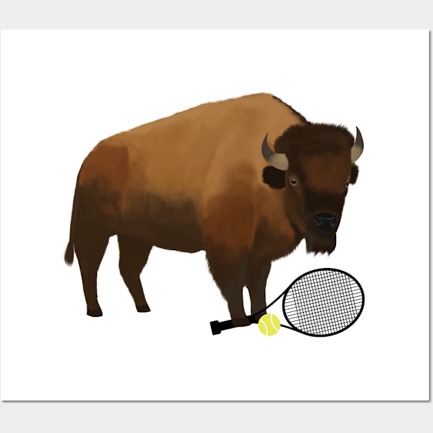 Tennis Bison Wall Art by College Mascot Designs